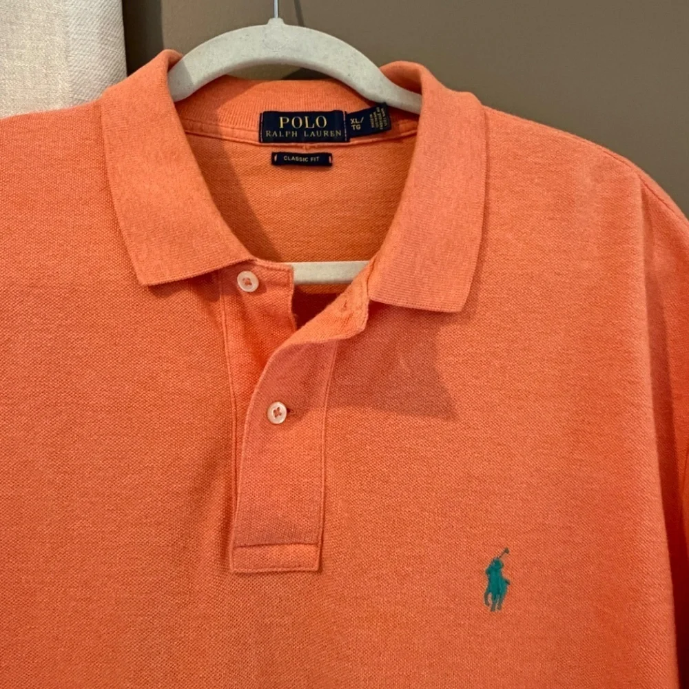 Polo Ralph Lauren Men's Orange Polo Cotton Preppy Shirt, Size XL
